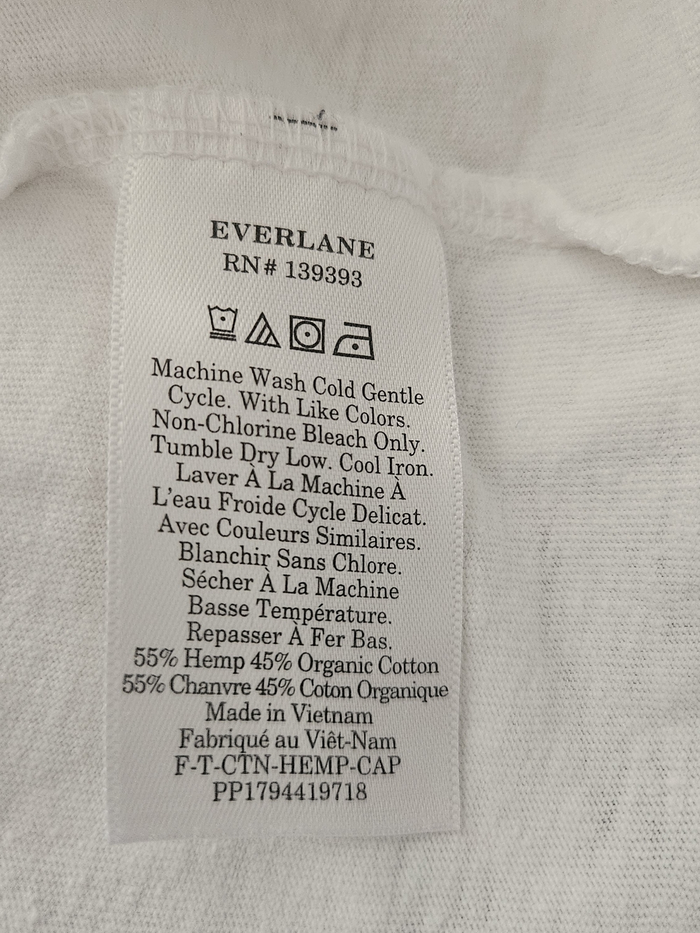 Everlane White Cotton V-Neck Cap Sleeve Tee Tank Top Women's Size Medium - Picture 4 of 7
